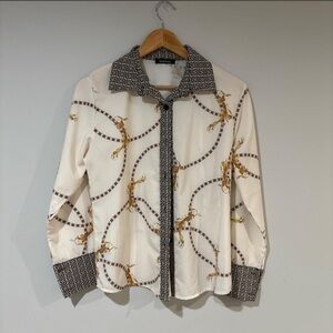 Made in Italy | boohoo Black & White Greek Key Geometric Print Shirt